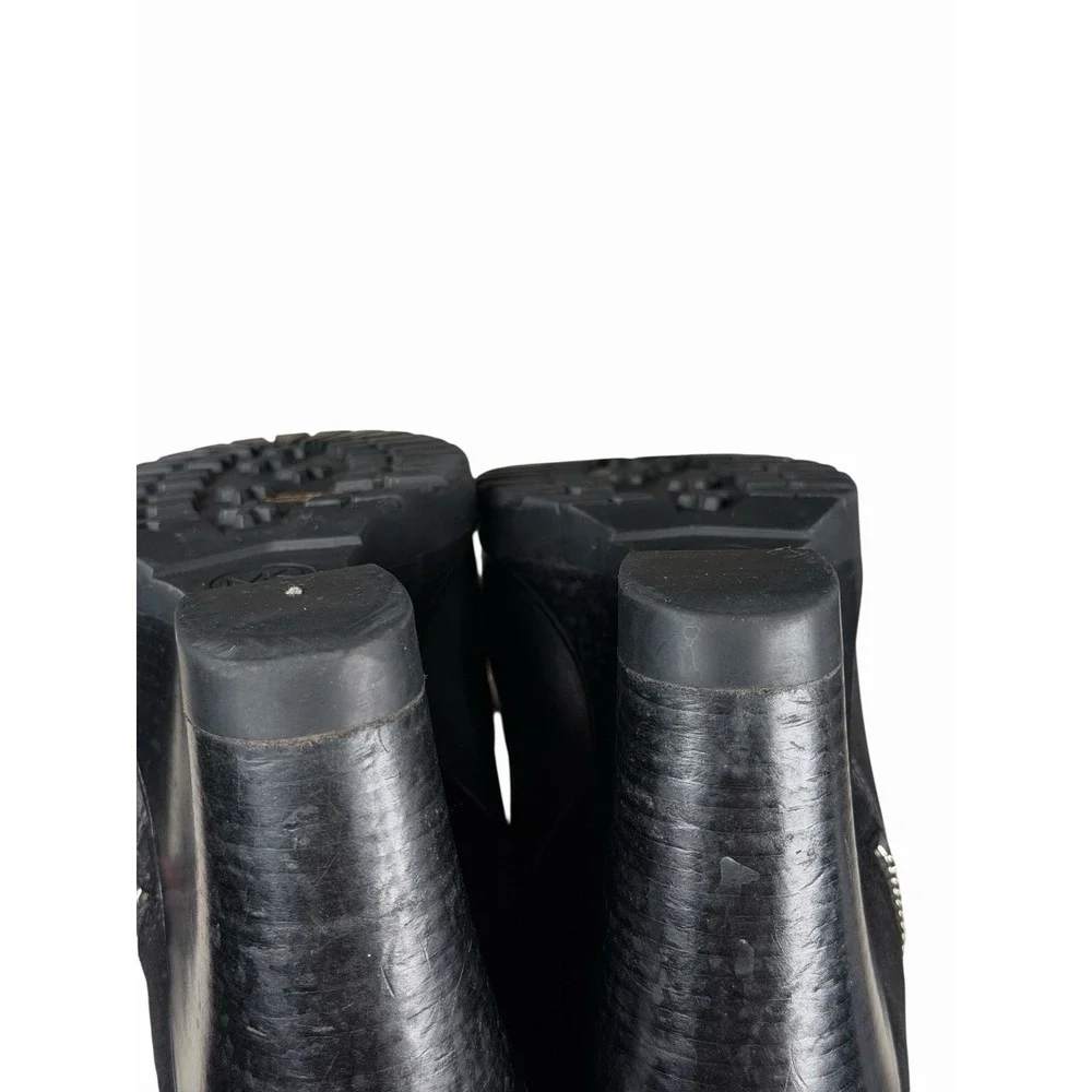 Michael Kors Clara Wedge Knee High Black Leather Boots Women's Size 9M